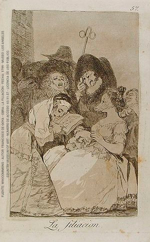 La filiación, Capricho Nº57, Francisco de Goya, 1799.