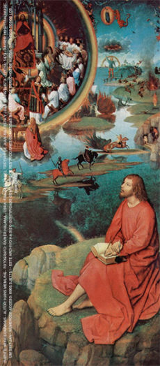 Juan recibe el Apocalipsis, Hans Memling, 1479.